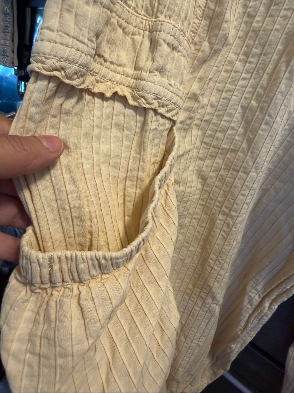 Free People Cream Wide Leg Drawstring Cargo Pants - Picture 8 of 14